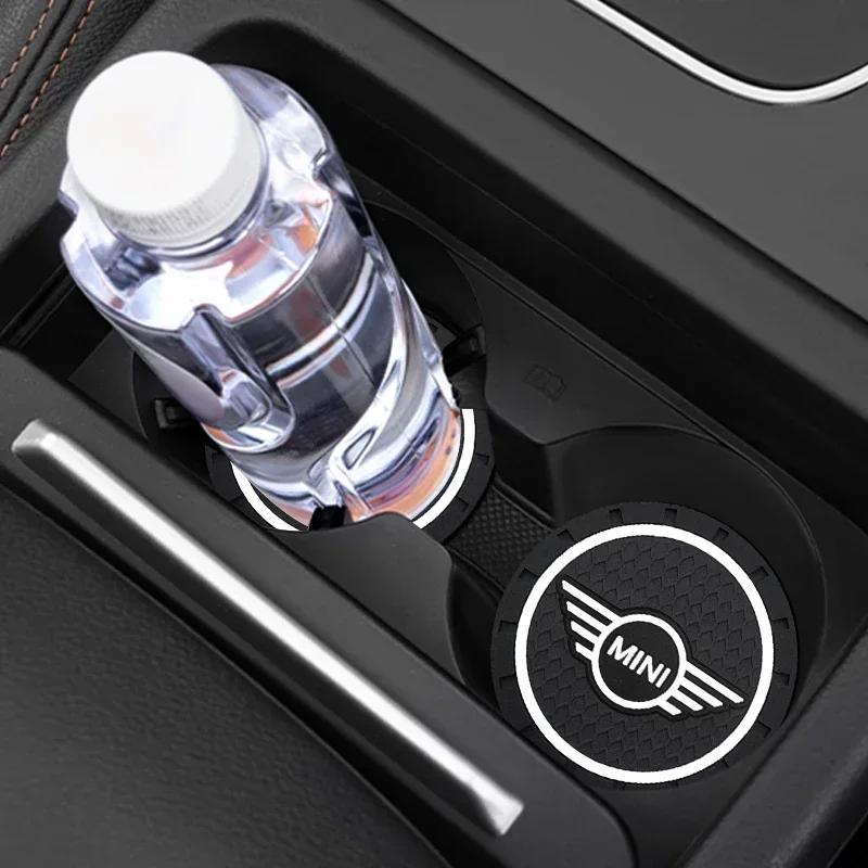 Bmw Mini Araç-Stil İçin PVC Araç Kaymaz Bardak Altlığı Mat Su Bardağı Pedleri Mini Cooper One S JCW R55 R56 R60 F55 F56 Countryman Aut İçin