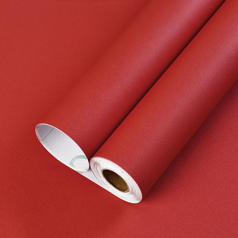 Cinnabar Red Waterproof PVC Wall Sticker for Living Room - Self-Adhesive Background Wallpaper
