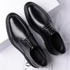 Pointed Leather Shoes Men's Trendy Business Wedding Dress Casual Korean Version Rubber Foot Lace-up New Large Size