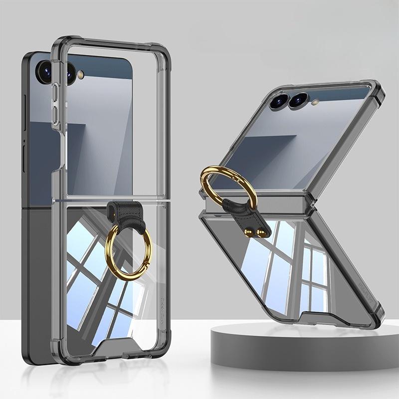 

Чехол для Samsung Galaxy Z Flip 7 с защитой шарнира и кольцом-держателем Samsung Galaxy Z Flip7 серый