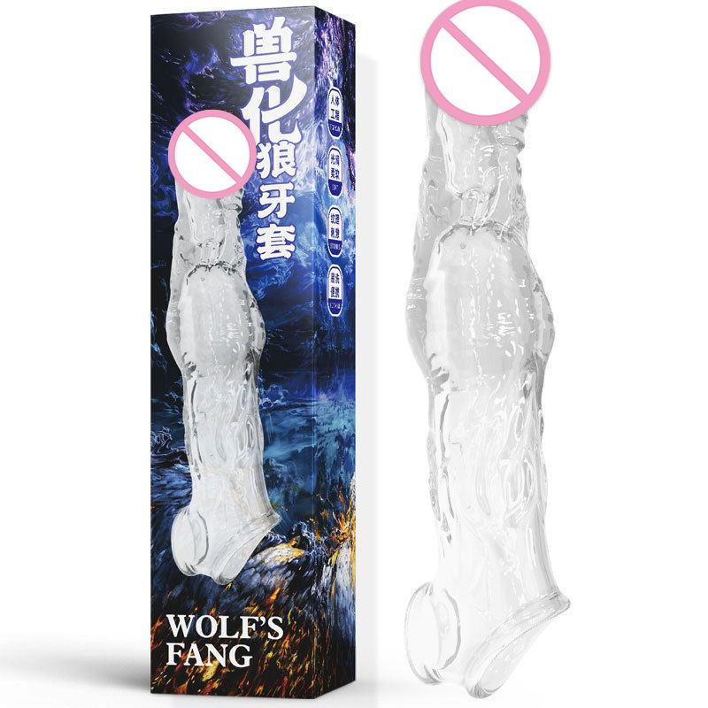 Opakovaně použitelné kondomy Penis Extender Sleeve Extender Sleeve Extender 7cm Crystal Transparentní kondom pro zpožděnou ejakulaci
