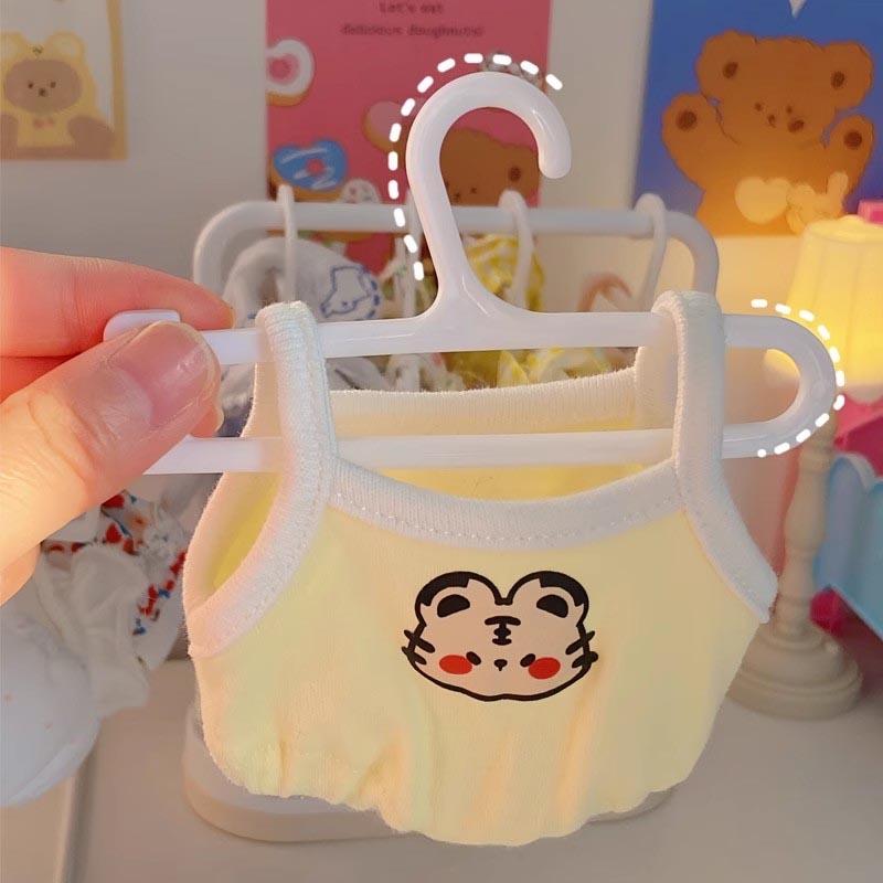Mini Labubu Clothesse Hanger 5/10Pcs/Set Used For Labubu Other 17Cm Dolls Shoe Pc Wooden Rack Doll Accessories Children'S Toys