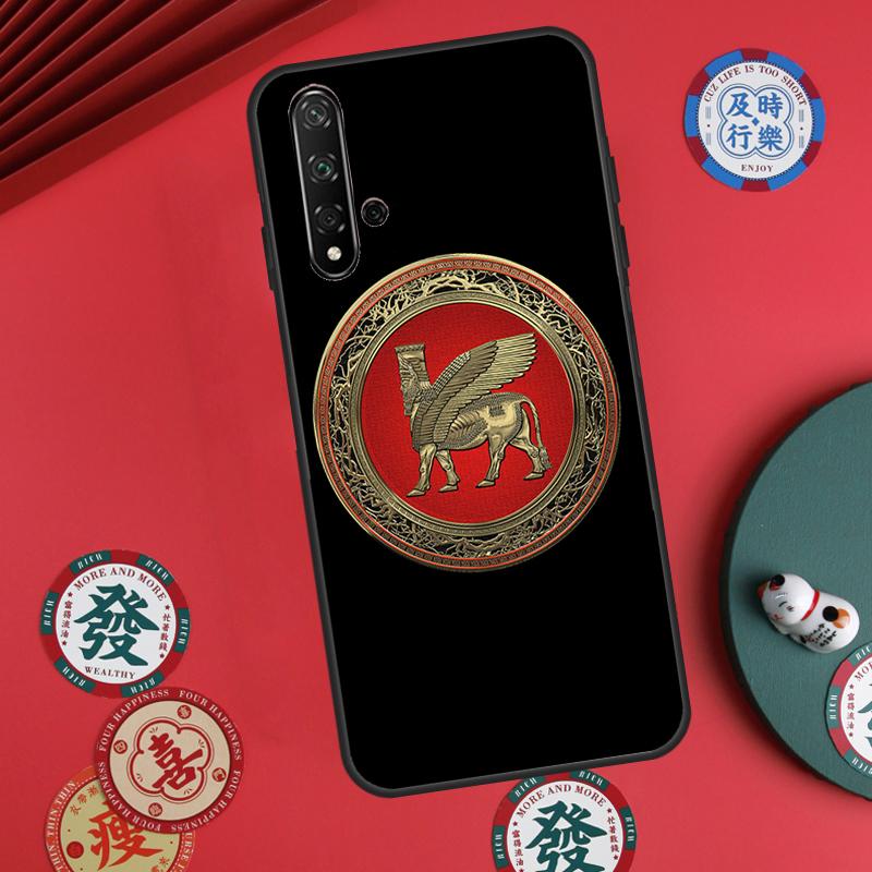 Lamassu Assyrian Winged Lion For Huawei Nova 12s 7i 8i 11i 12i Y73 Y70 Y90 Y60 Y72 Y61 Y91 9 10 SE P30 Pro P40 Lite Case