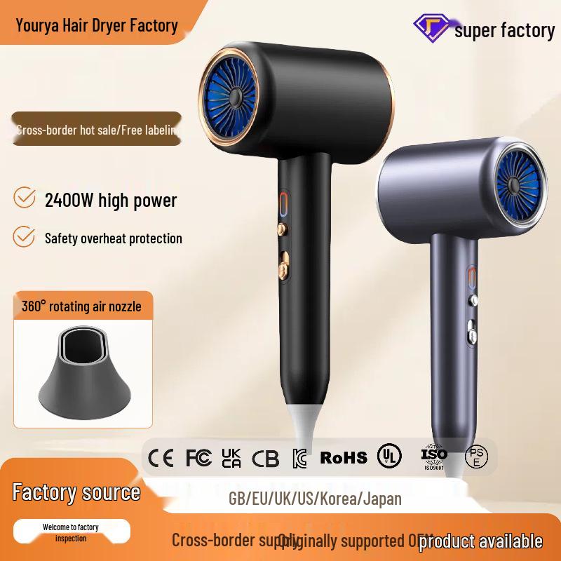 High-Power Cross-Border Salon Hair Dryer with Negative Ion Technology for Hair Care.
