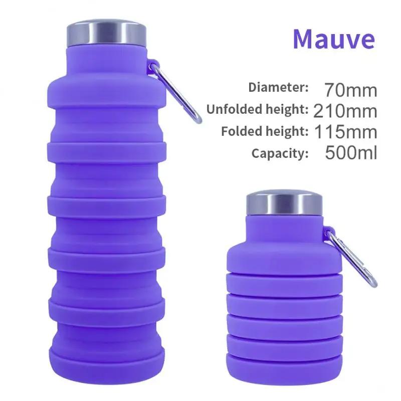 Faltbare Wasserflasche BPA-frei Silikon Wiederverwendbar Faltbare Flasche Tragbar Auslaufsicher Sport-Wasserbecher für Wandern Reisen