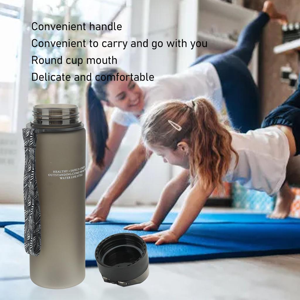 Water Bottle 550ml Stylish Frosted Button Lid Sports Water Cup with Portable Handle