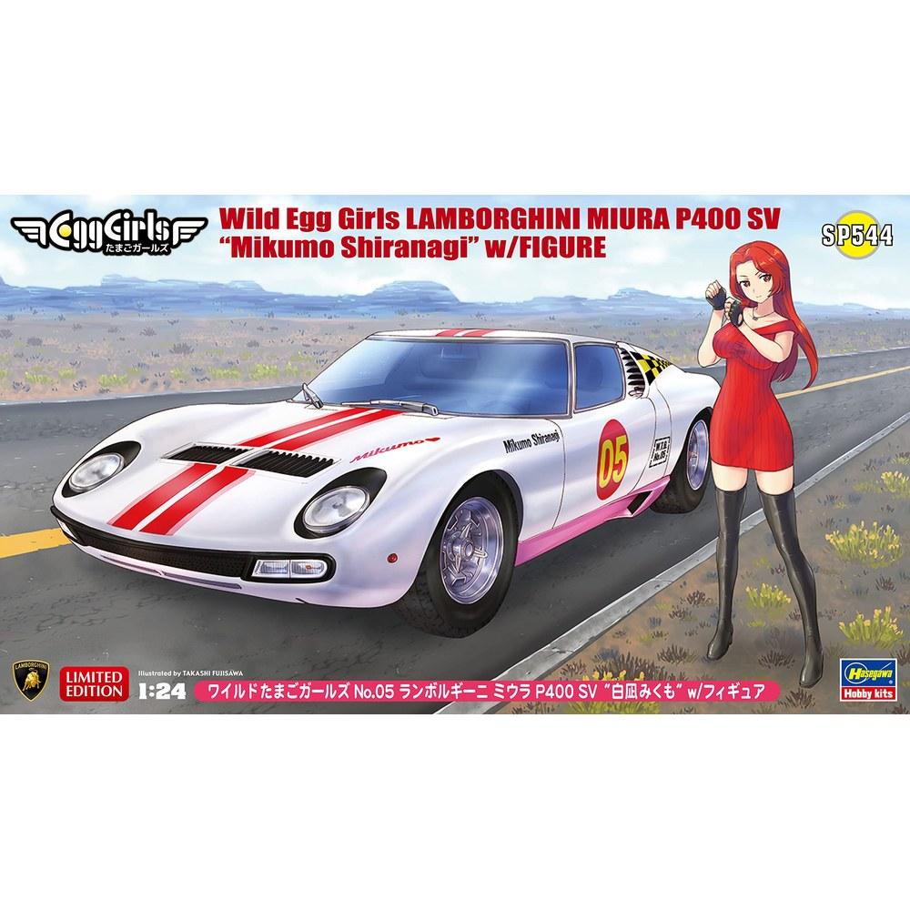 Hasegawa 1/24 Wild Egg Girls Lamborghini Miura P400 SV Shiranagi Mikumo Plastic Model Kit SP544