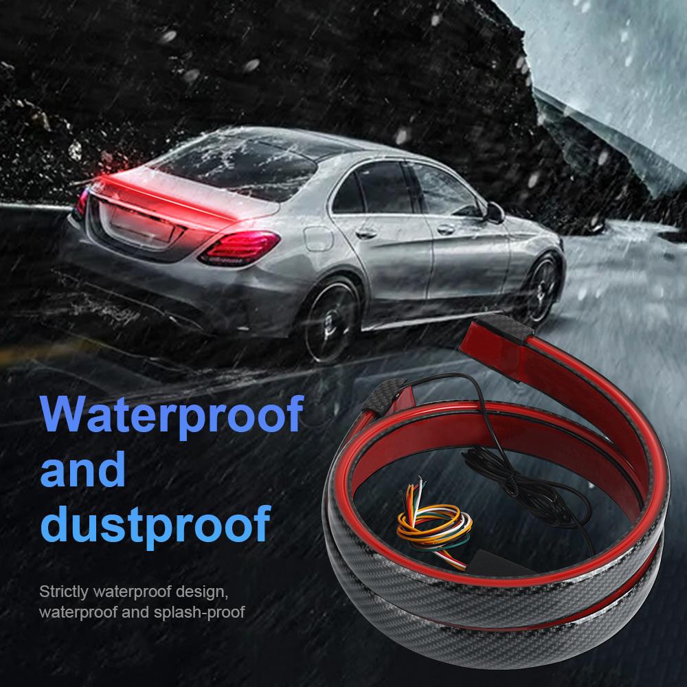 118/100CM LED Car Trunk Tail Brake Lights Flexible Universal Rear Additional Stop Lamp Turn DRL Daytime Running Light Signal Lam