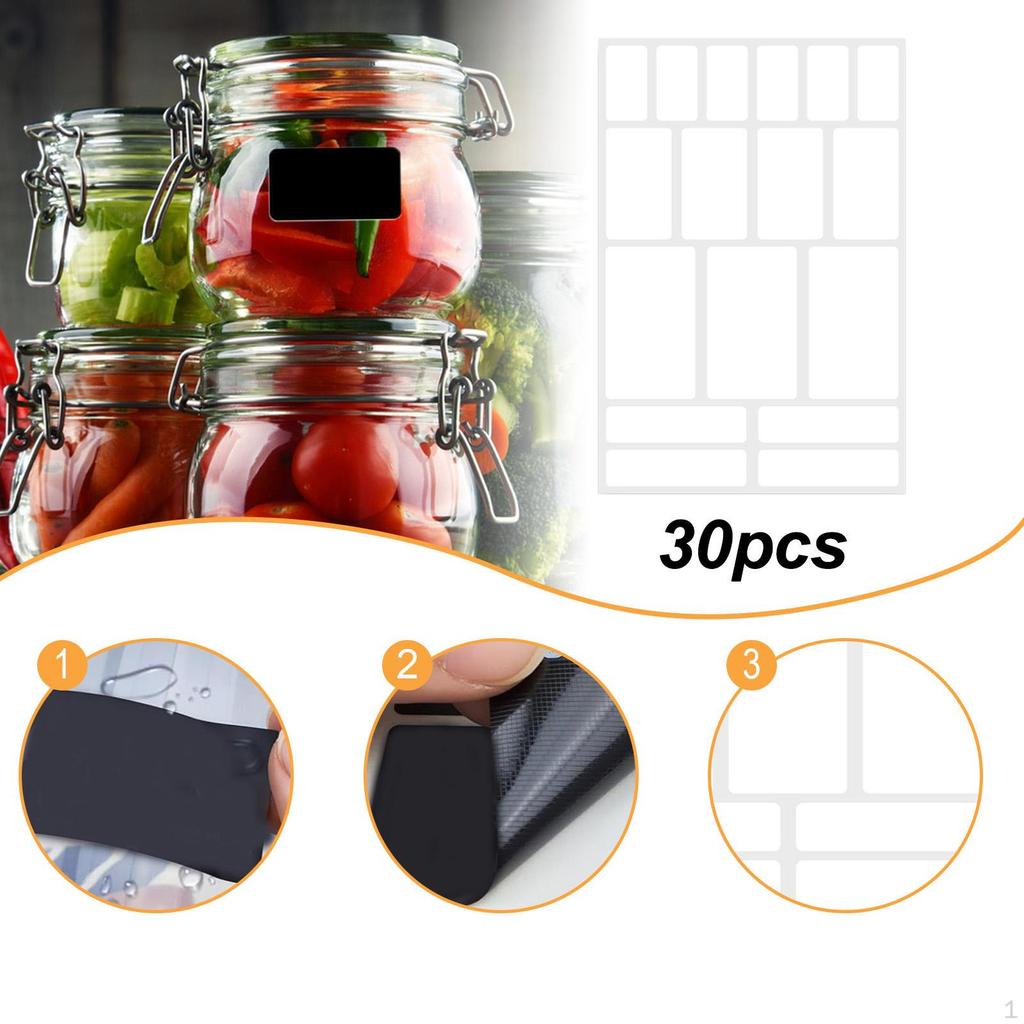 30 Pieces Removable Labels for Jars Classification Tags Identify Self Sticky Portable Pantry