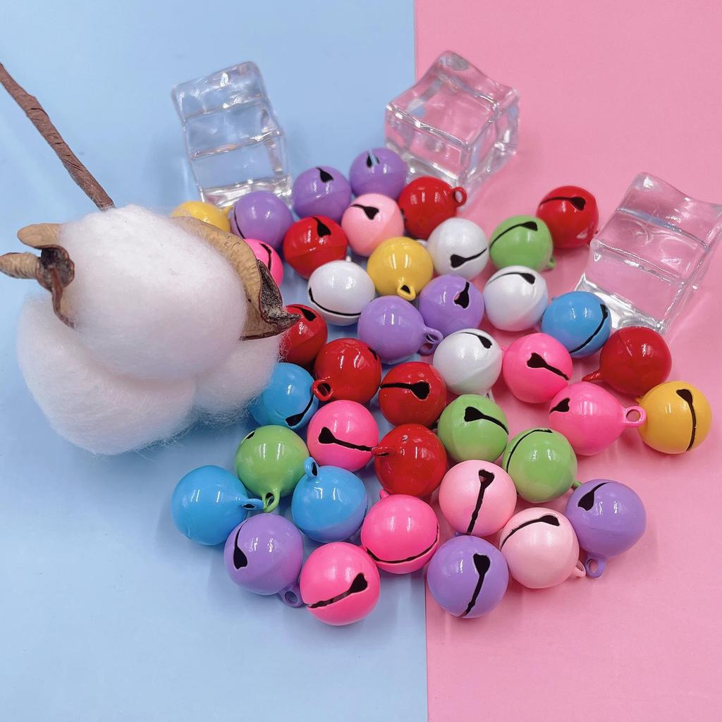 14mm Candy Color Painted Metal Bell Keychain Pendant - DIY Jewelry Accessory