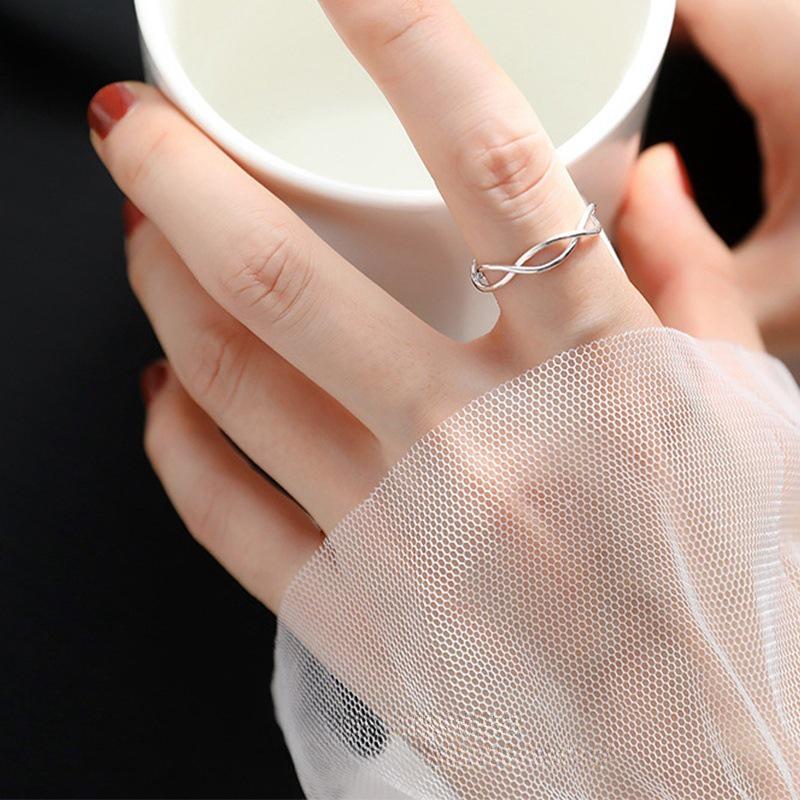 Elegant S925 Silver-Plated Light Blue Open Ring for Women - Versatile, Fashionable, and Luxurious Index Finger Design.