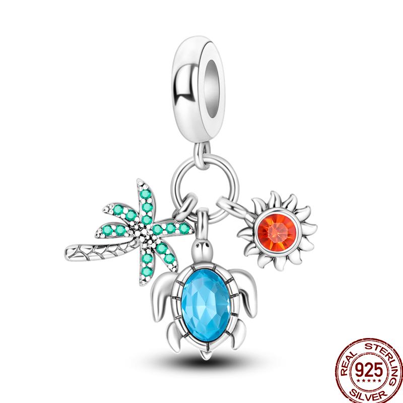 Copper Beach Ocean Vacation Drink Starfish Charm Beads Suitable Fit Pan Original Bracelet Diy Holiday Jewelry Gift