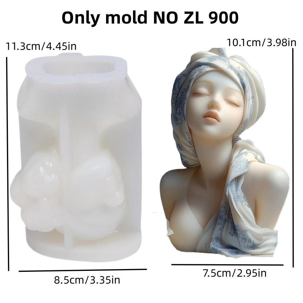 Princess Girl Aromatherapy Candle Silicone Mold Cute Girl Texture Candle Silicone Mould Gypsum Clay Epoxy Resin Silicone Molds