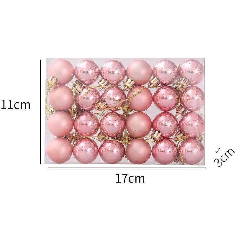 24 Stück/Box Weihnachtskugeln Weihnachtsbaumschmuck Weihnachtsbaumkugeln Runde Polystyrolkugel Weihnachten Silvesterdekorationen 2025