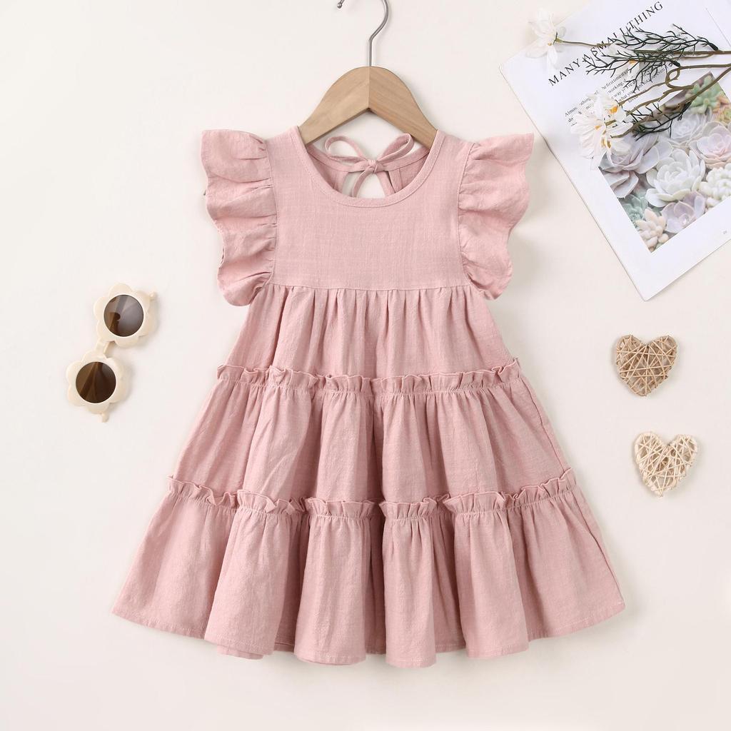 Summer Baby Girl Princess Flying Sleeve Dress