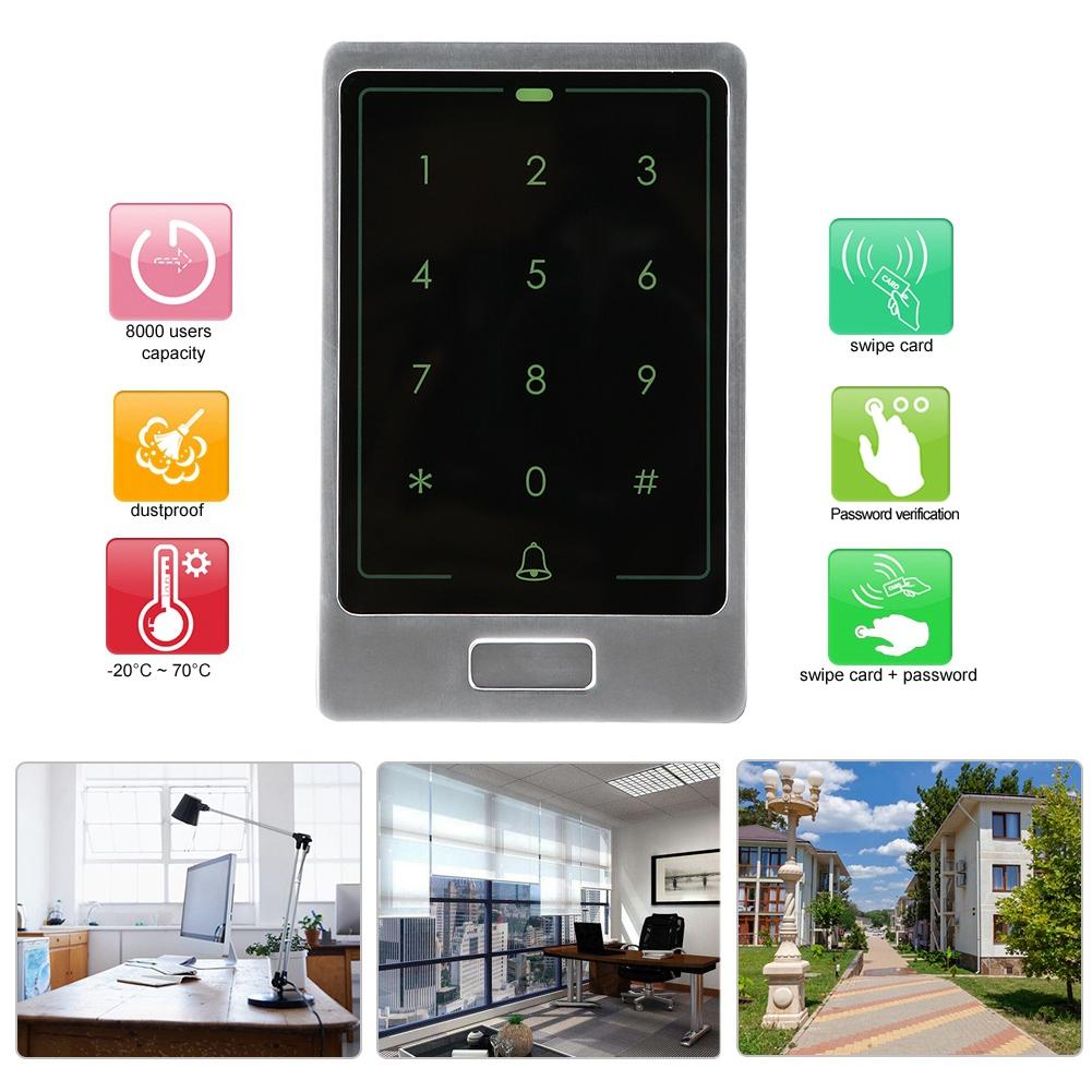 ZK Metall 125 KHz WG26/34 Touch-Tastatur Türsicherheit Anwesenheits-Zutrittskontrolle(Wasserdicht)