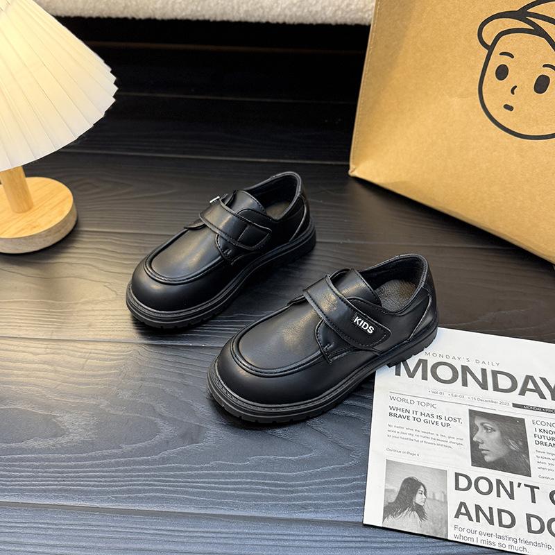 

Модная универсальная обувь из перформанс-кожи с мягкой подошвой для мальчиков и девочек на весну и осень 36 чёрный