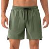 Men Athletic Shorts Lightweight Quick Dry Elastic Waistband Drawstring Pocketed Design Breathable Running Fitness Shorts