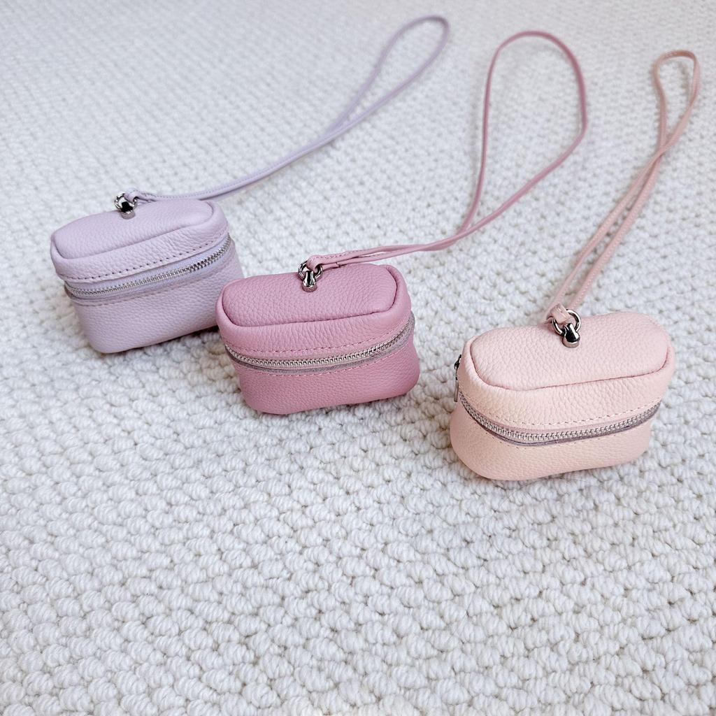 2025 Stylish Cowhide Mini Purse: Neck Hanging Lipstick, Earphone, Coin Holder