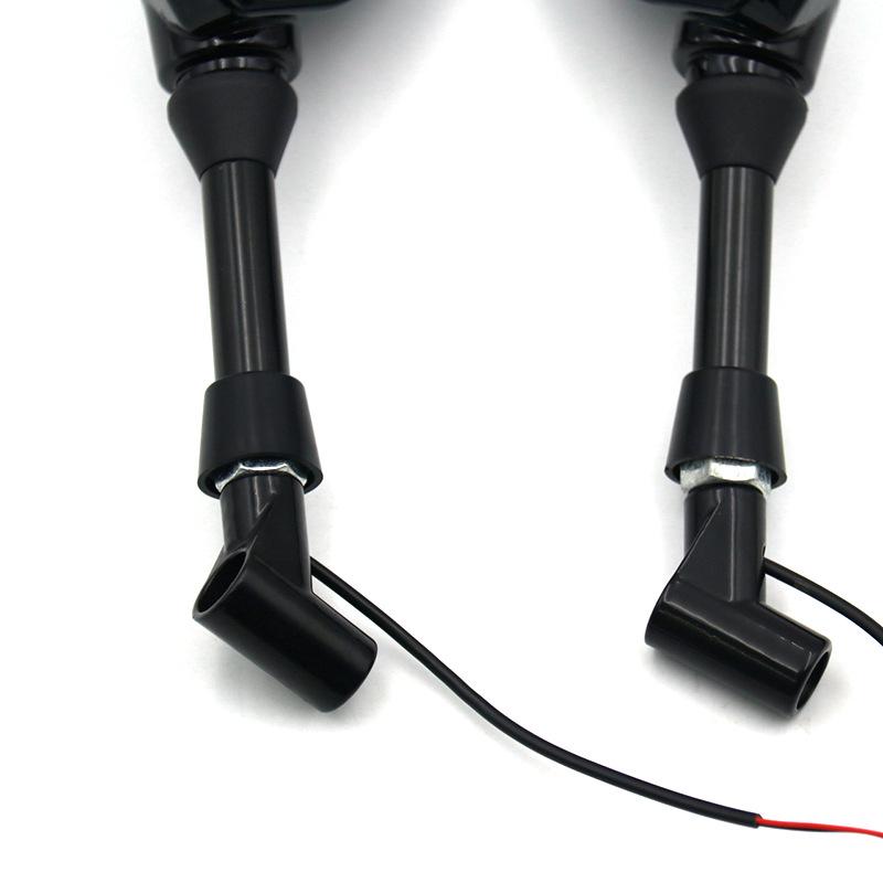 Universal Motorcycle Rearview Mirror with LED Turn Signal for Street Bikes, Cruisers, and Scooters