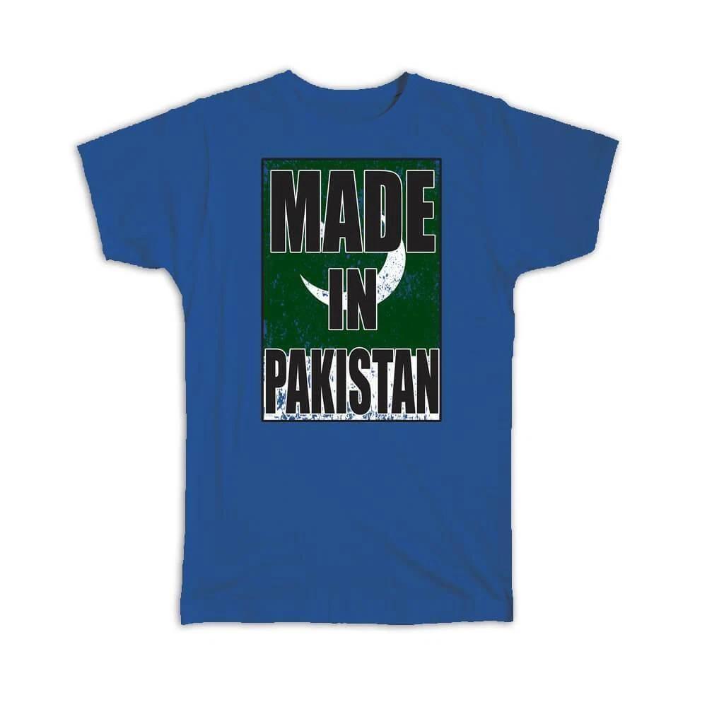 Gift T-Shirt : Made In Pakistan Flag Retro Artistic Pakistani Expat Country 4XL