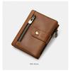 Real Leather Men's Wallet Large Capacity Head Layer Cow Pickup Bag Retro Coin Purse Multi Card Slot Short Vertical