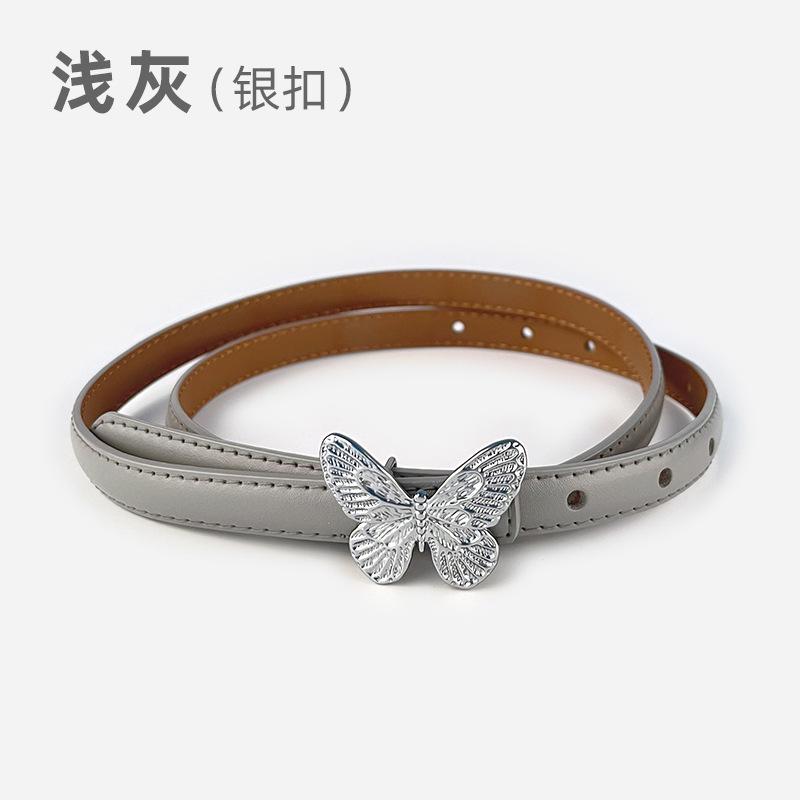 Fine Leather Women'S Belt With Casual Pants, Short Skirt, Jeans Belt, Butterfly Belt.