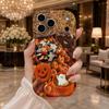Cute Halloween Stereo Cozy Fall Shockproof Soft Case For iPhone 17 16 15 14 13 12 11 Pro Max Air Wavy Frame Phone Cover
