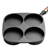 Antihaftbeschichteter Pfannkuchen- und Eierkocher aus Gusseisen für 4 Tassen mit feuerfestem Griff für effizientes Frühstückskochen
