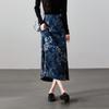 SOFSIL Retro Chinese Style Floral Print Midi Skirt