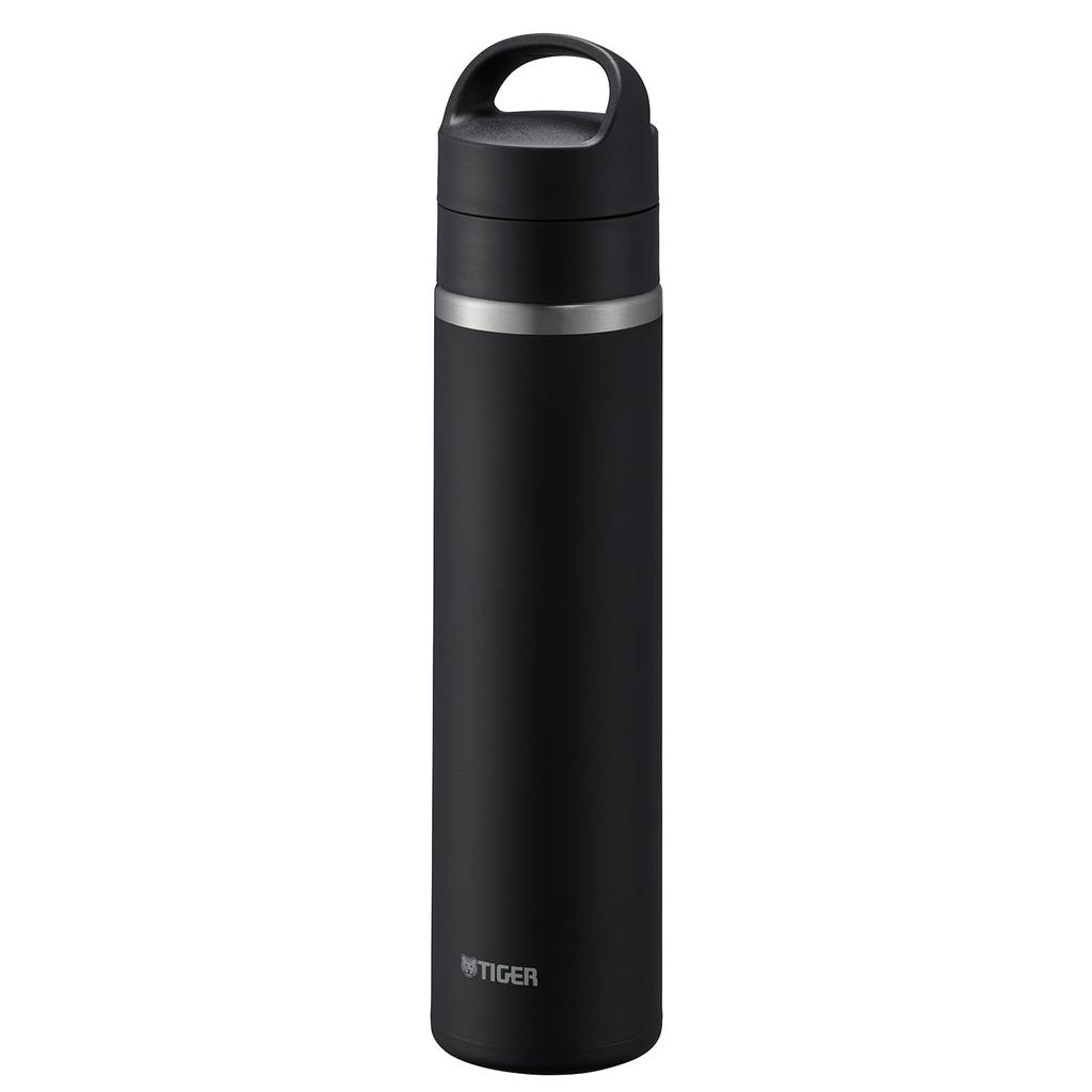 Tiger Thermos Water Bottle 600ml Vacuum Insulated Carbonated Bottle Stainless Steel Beer OK Handle Holder Included Portable Compact Black [Dishwasher