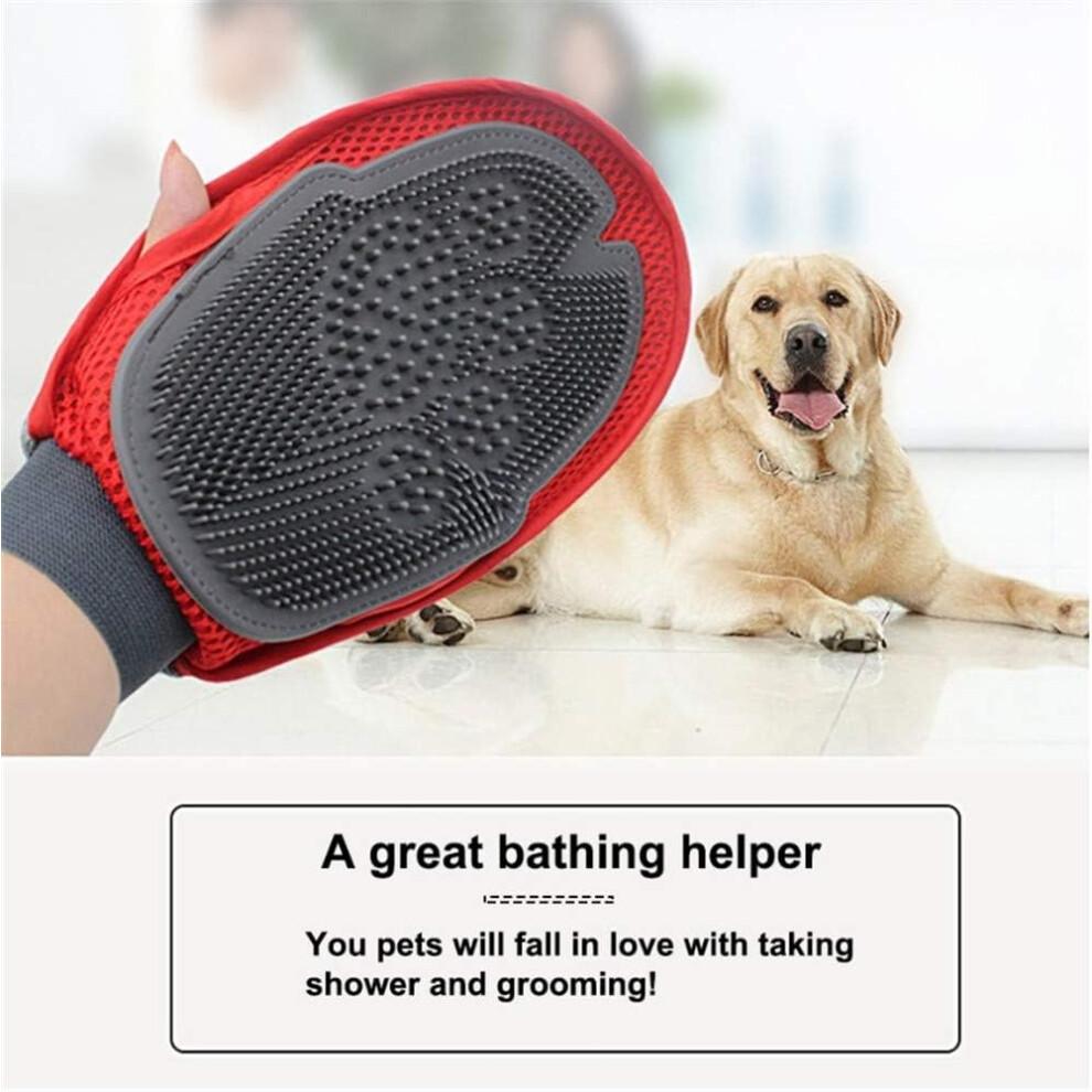 Grooming Glove for Cats - Pet Brush Hair Remover, Soft Rubber, One Size Fits All, Ideal for Shedding and Bathing