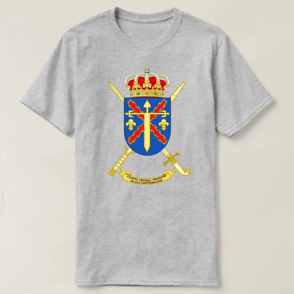 Spanish Army High Readiness Land Headquarters Insignia TShirt 100 Cotton ONeck Short Sleeve Summer Casual Mens Tshirt