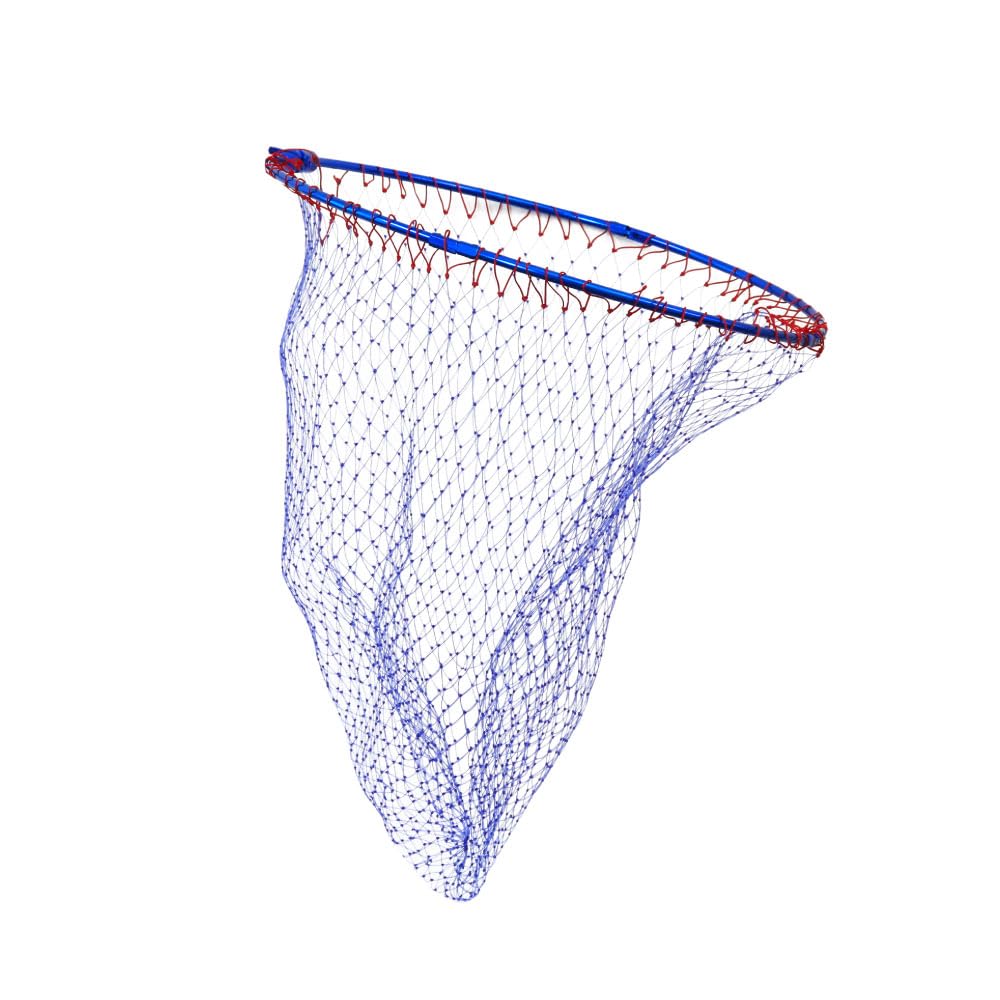 Folding Landing Net, 45cm/50cm, 3-tier mesh, Blue, Folds into Four (45cm)