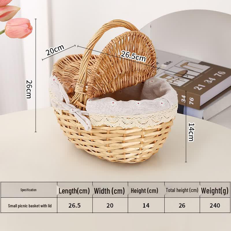 Плетеная ивовая корзина для пикника