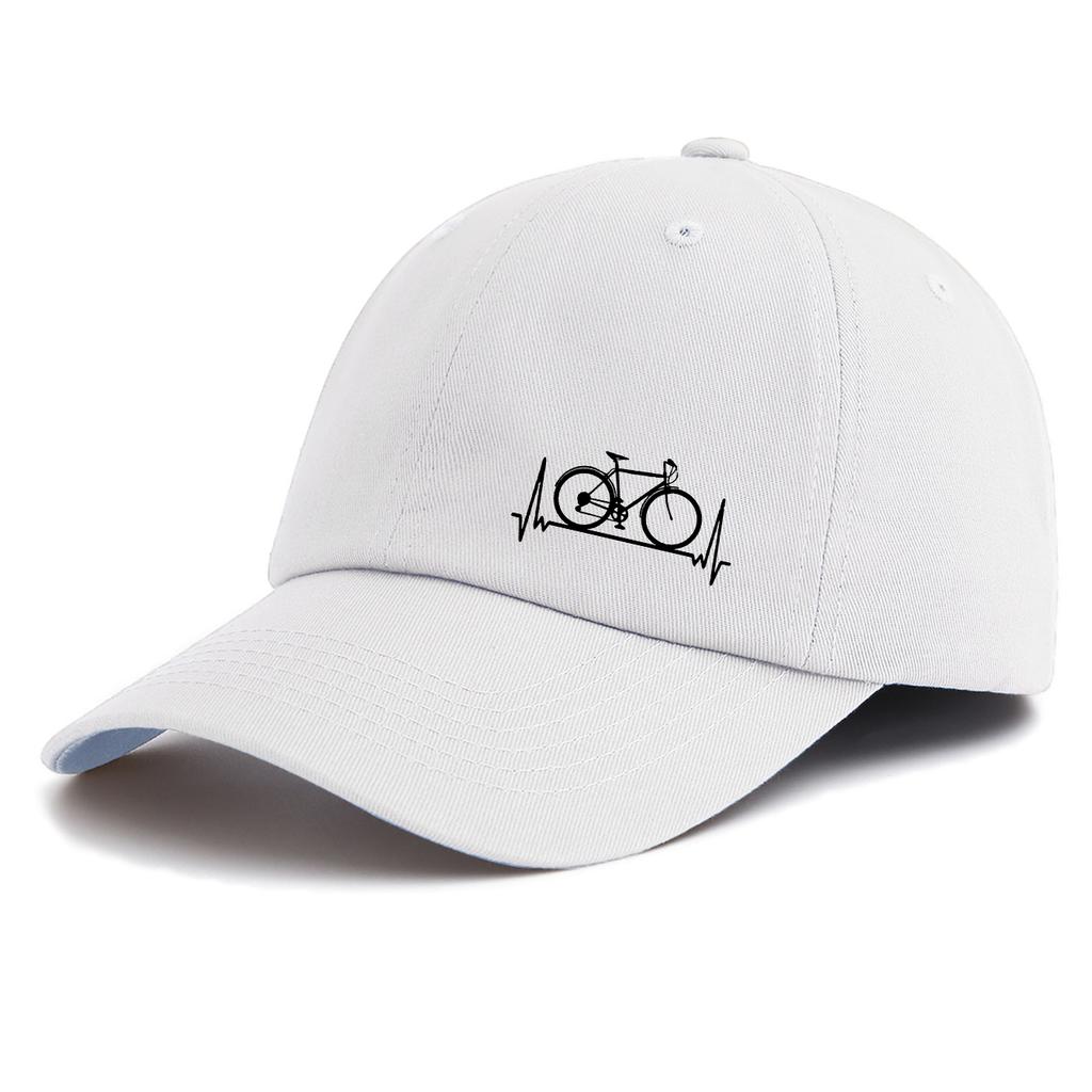 1pc Bicycle Print Baseball Cap for Adults,Minimalist Retro Style Casual Soft Adjustable Dad Hat,Perfect As Gift