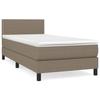 Sommier à lattes avec matelas - Taupe - 90x190 cm - Tête de lit réglable - Tissu durable
