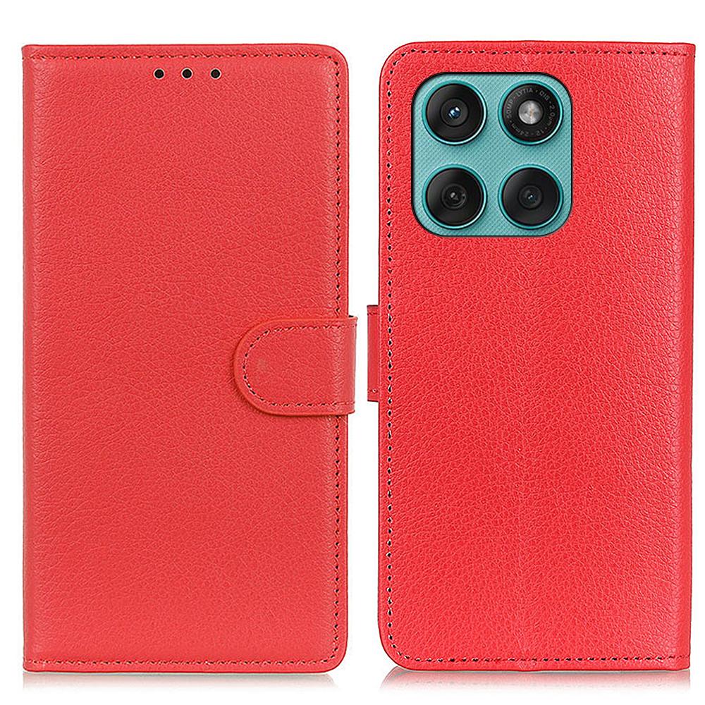 For Motorola Edge 60 5G/60 Fusion 5G Lommebokdeksel PU Lær Telefondeksel Litchi Tekstur