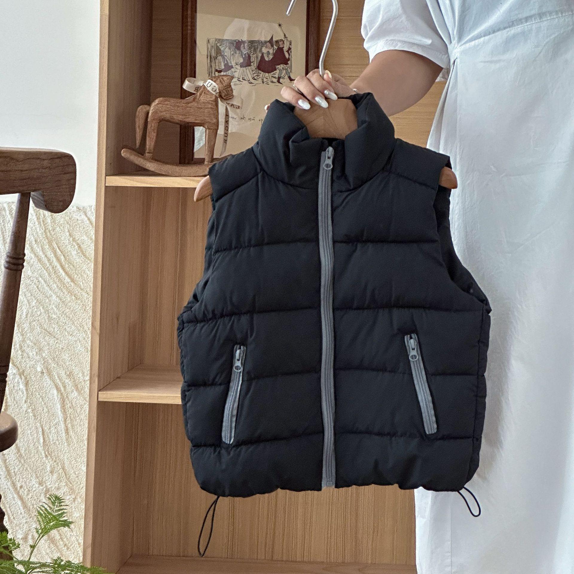 

Children s Solid Color Stand-up Collar Down Vest - Warm Fashion Outerwear for Boys and Girls 100cm