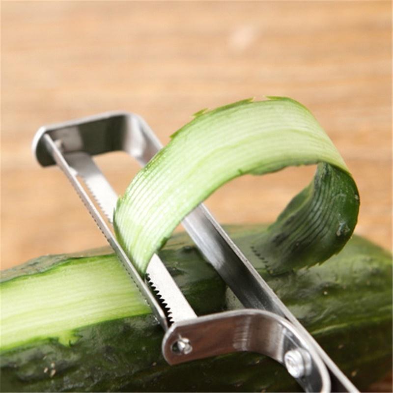 Multifunctional Stainless Steel Kitchen Tooth Type Planer Fruits and Fruit Peeler 16.5*2.5cm