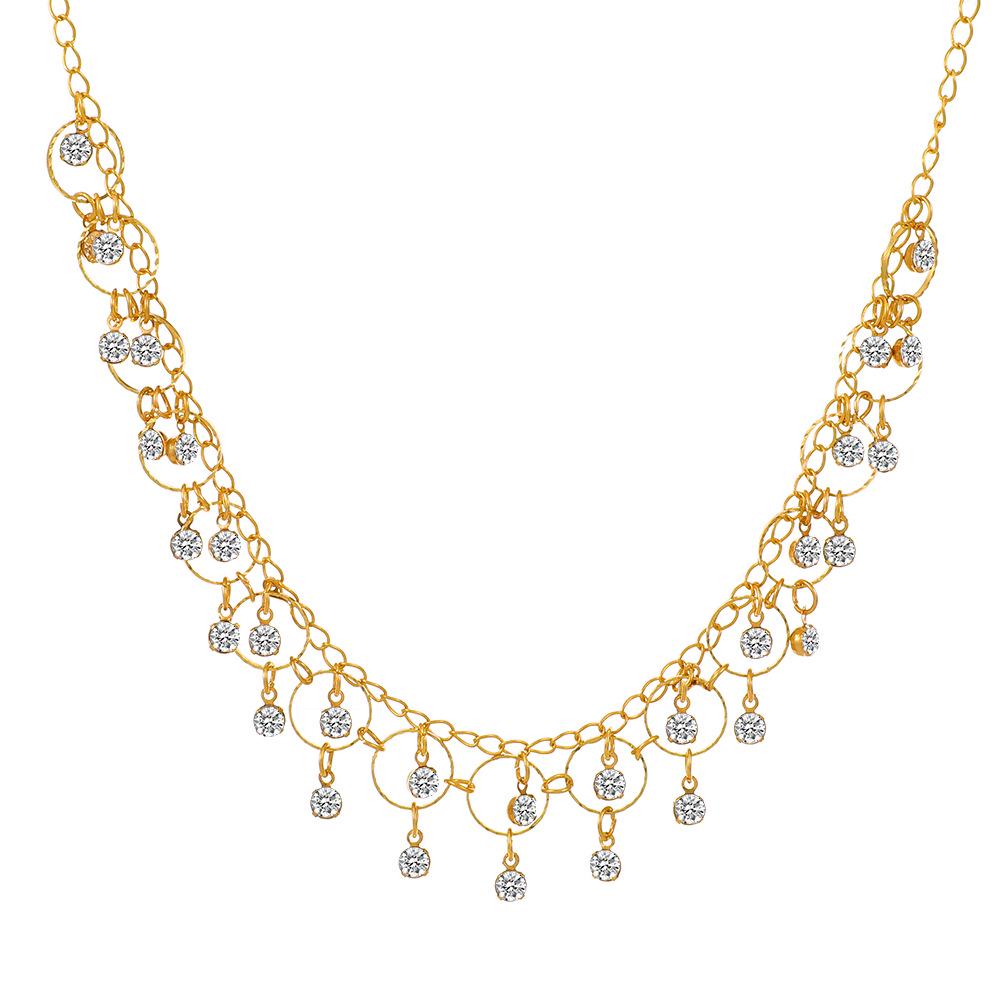 Women's Geometric Water Drop Clavicle Necklace with Micro-Paved Zircon
