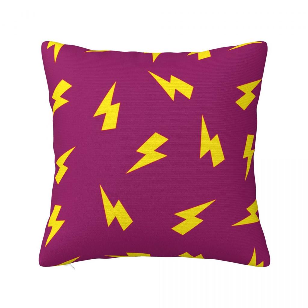 Gelbe Blitze auf rotem Blitzmuster Quadratischer Kissenbezug Kissenbezug Kissenbezug Dekokissenbezug für Zuhause Auto