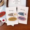 2pcs Set Embroidery Design BB Hair Clips Plaid Pattern Girls Fringe Clips Bangs Clip  for Baby Girl