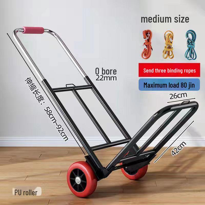 Compact Folding Luggage Cart for Groceries and Cargo