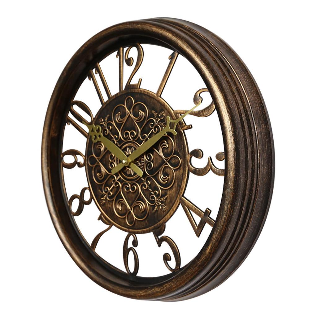 matakoko315 Antique Large Wall Luxury Wall Easy to Stylish Dark Living Room Cool Analog Wall Round Shape Clock, Clock, Overseas-inspired, Stylish,