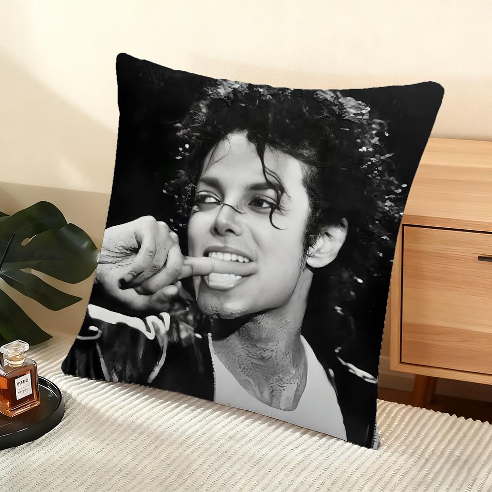 M-Michael J-Jackson Cushion Cover Soft Short Plush Pillow Cover Smooth Cozy Texture Aesthetic Cushion Case Home Decor