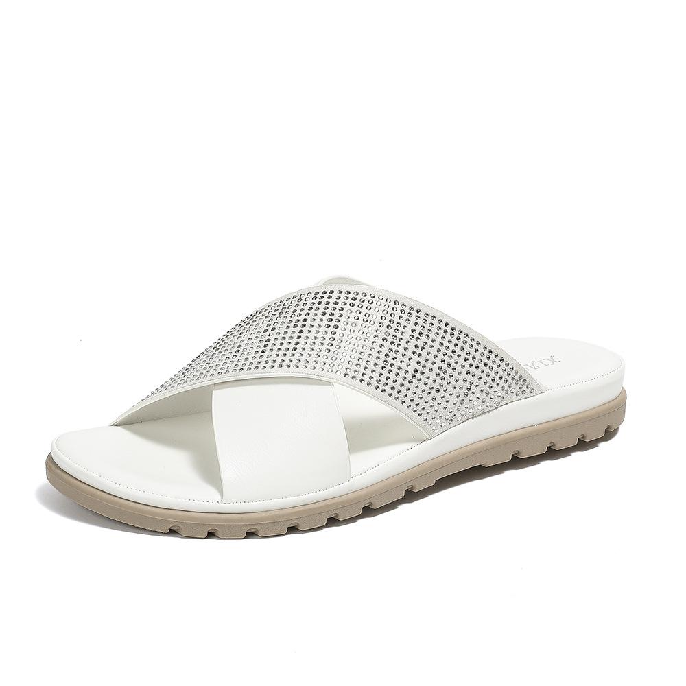 Flat Sandal Rhinestones Comfortable Flat Sandal Women