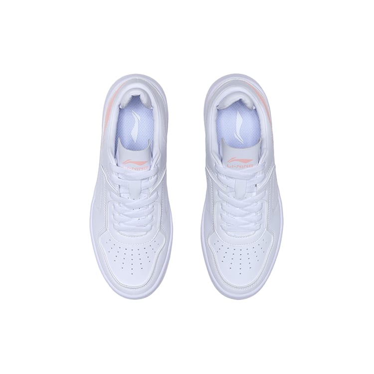 Li Ning Street Player Synthetic Leather Slip Resistant, Lightweight, And Breathable Low Top Skateboard Shoes Women's AGCQ328-4