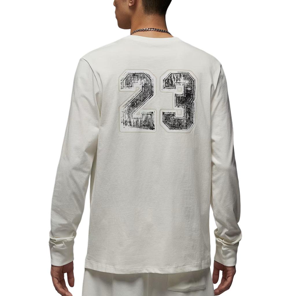 Jordan T Shirts Men's Sail White Crew Neck Moderate IM3387-133