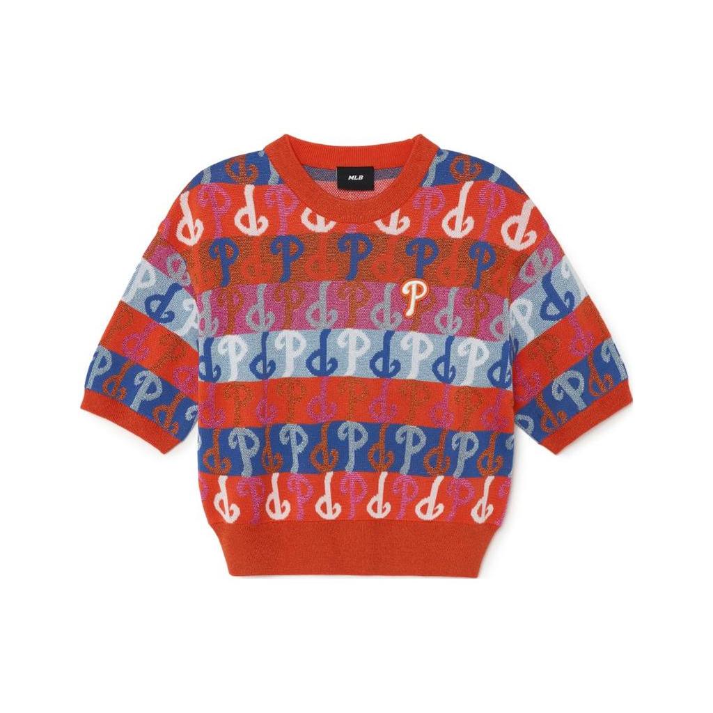 Neue MLB Philadelphia Philadelphia Team Strickware Damen Rot 3FKPM0131-10ORS